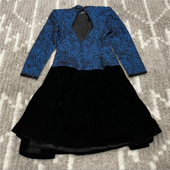 Ricki Lang for Nuit Blue Metallic and Velvet Mockneck Vintage VTG - Picture 3 of 15